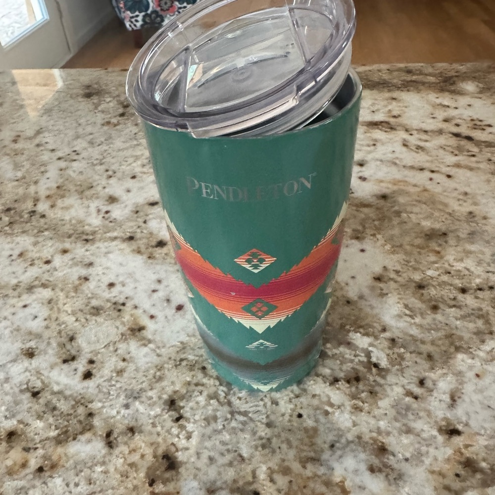 Pendleton Turquoise and Coral Travel Tumbler
